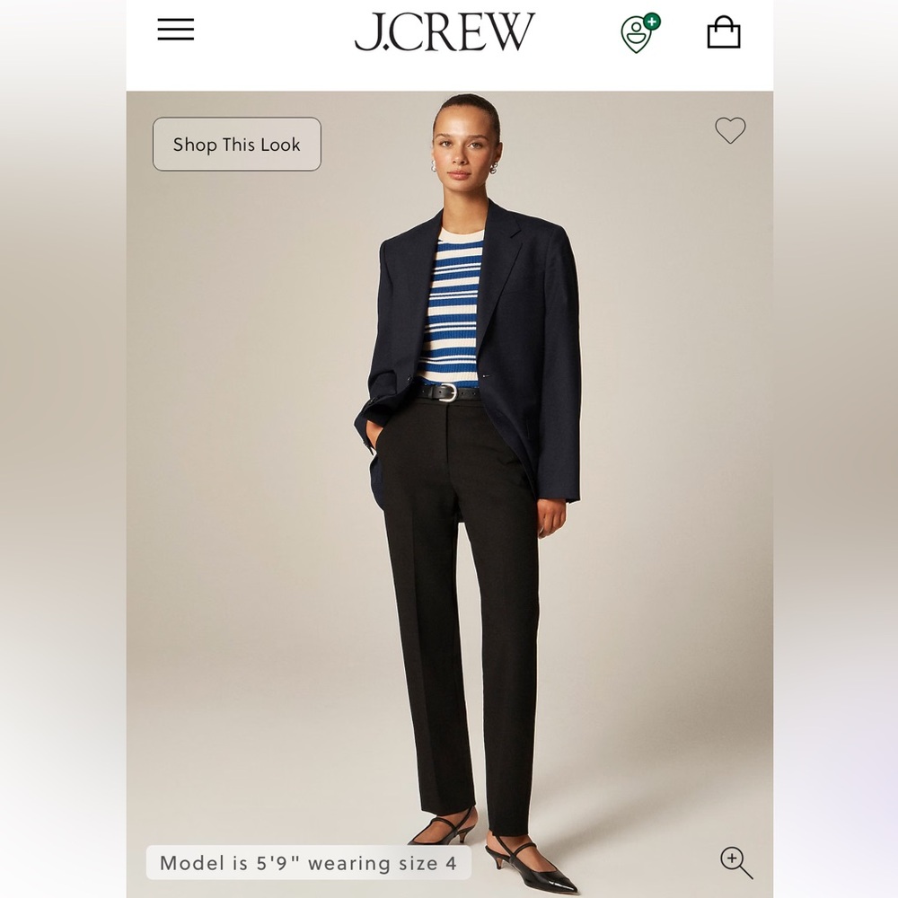 J. Crew Kate Black Straight-Leg Pants